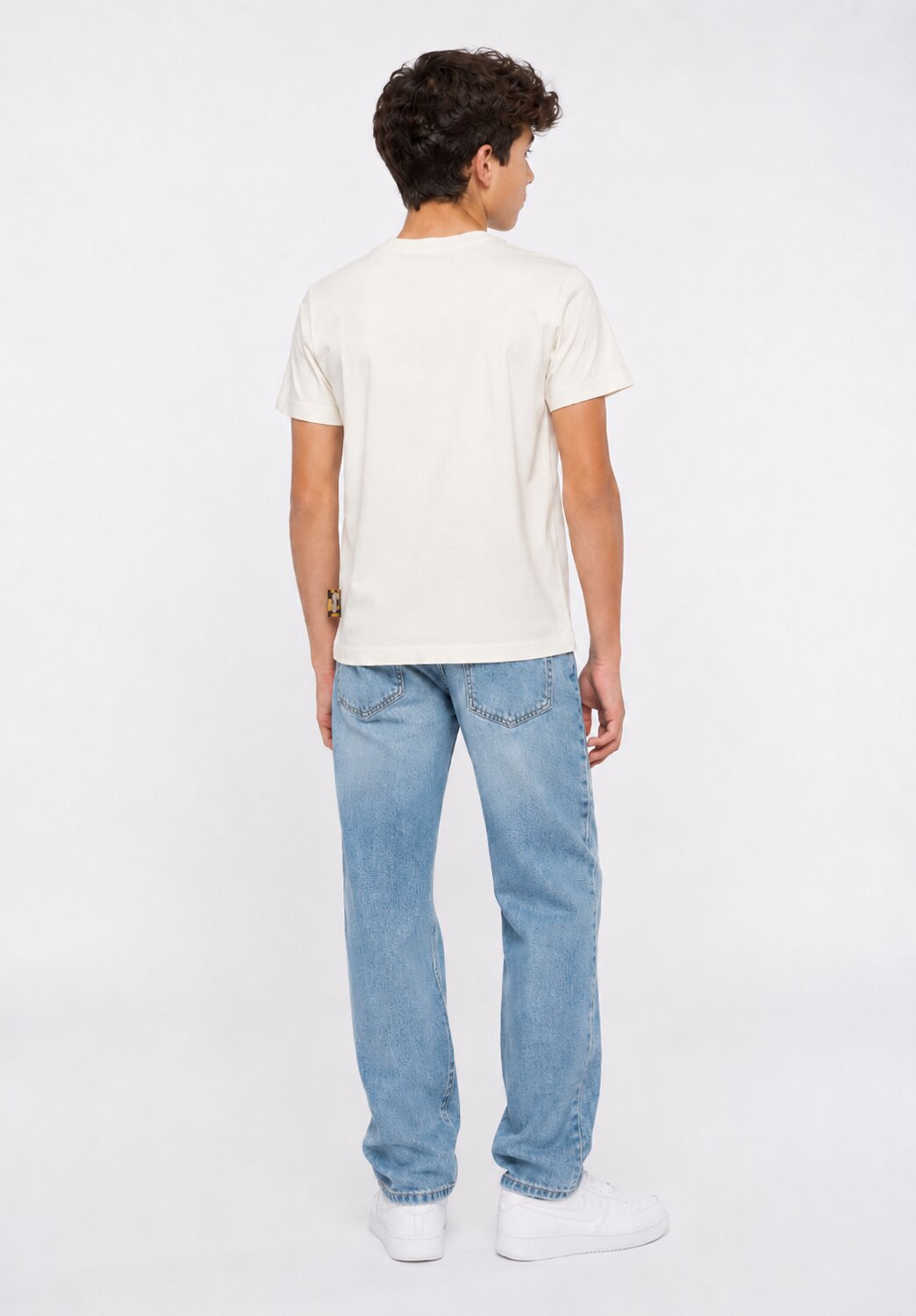 Just Cavalli Tshirt Avorio Logo Poccolo Davanti Bambino JBP26001TS_