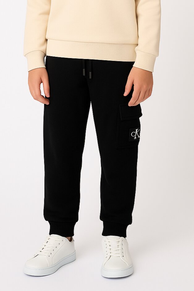 Calvin Klein Pantaloni Sportivi Bambino – Neri Cotone 100% con Logo - NERO | CammarataMode