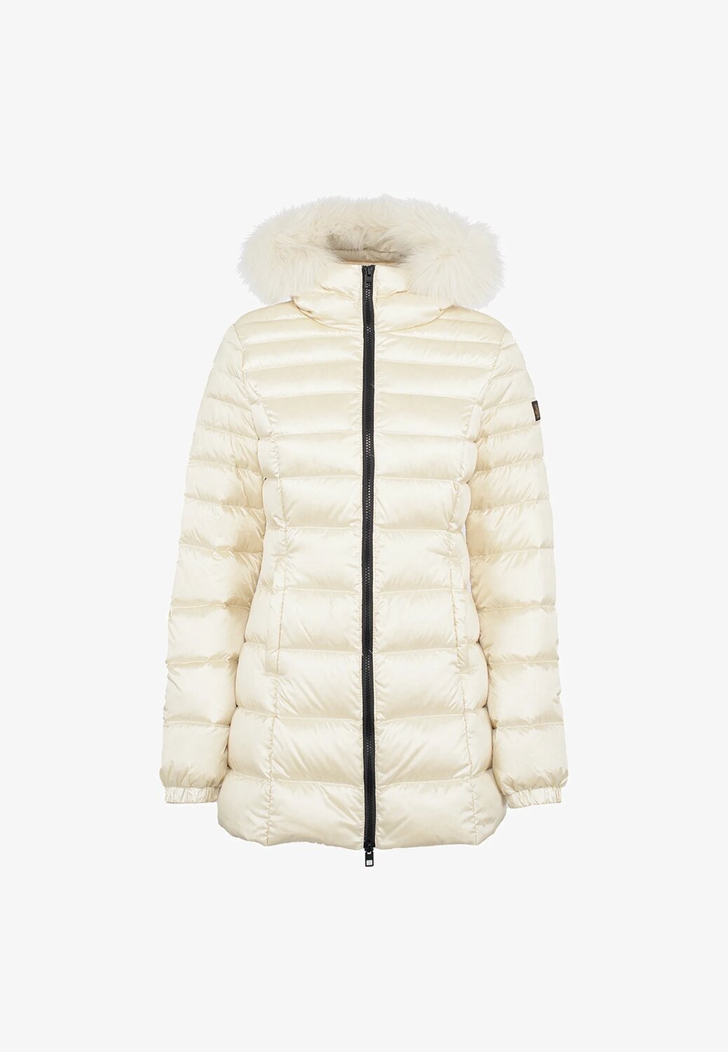 Refrigiwear piumino donna avorio lungo con cappuccio imbottito | CammarataMode