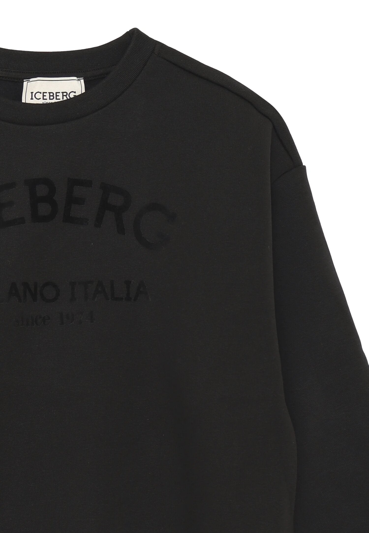 Iceberg Felpa Nera Bambino In Cotone Girocollo | Stile Sportivo AI25 | CammarataMode