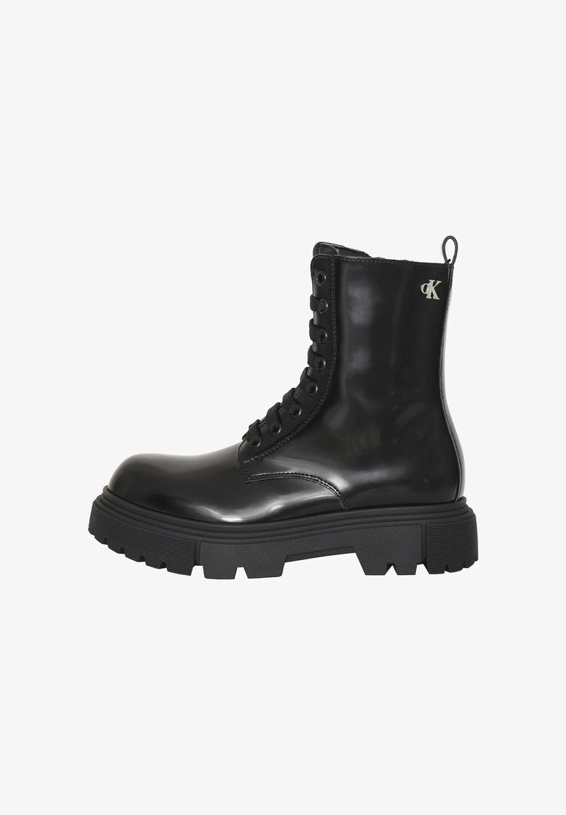 Calvin Klein stivaletti bambina neri inverno stringati platform - NERO | CammarataMode
