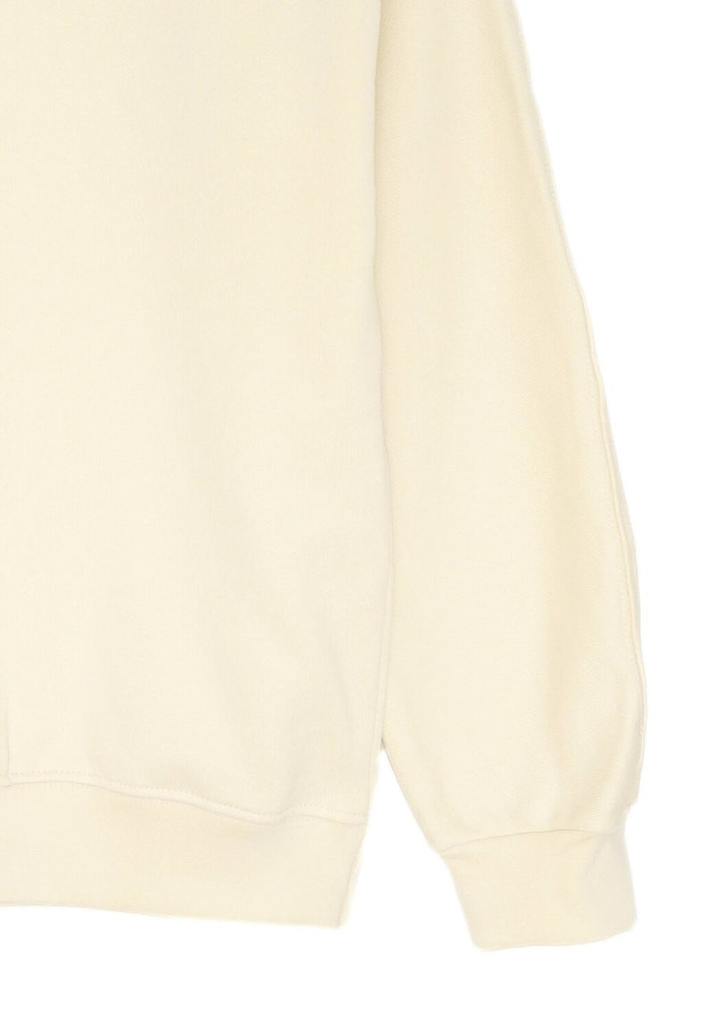 Disclaimer felpa con cappuccio bambino off white cotone inverno logo ricamato - PANNA | CammarataMode
