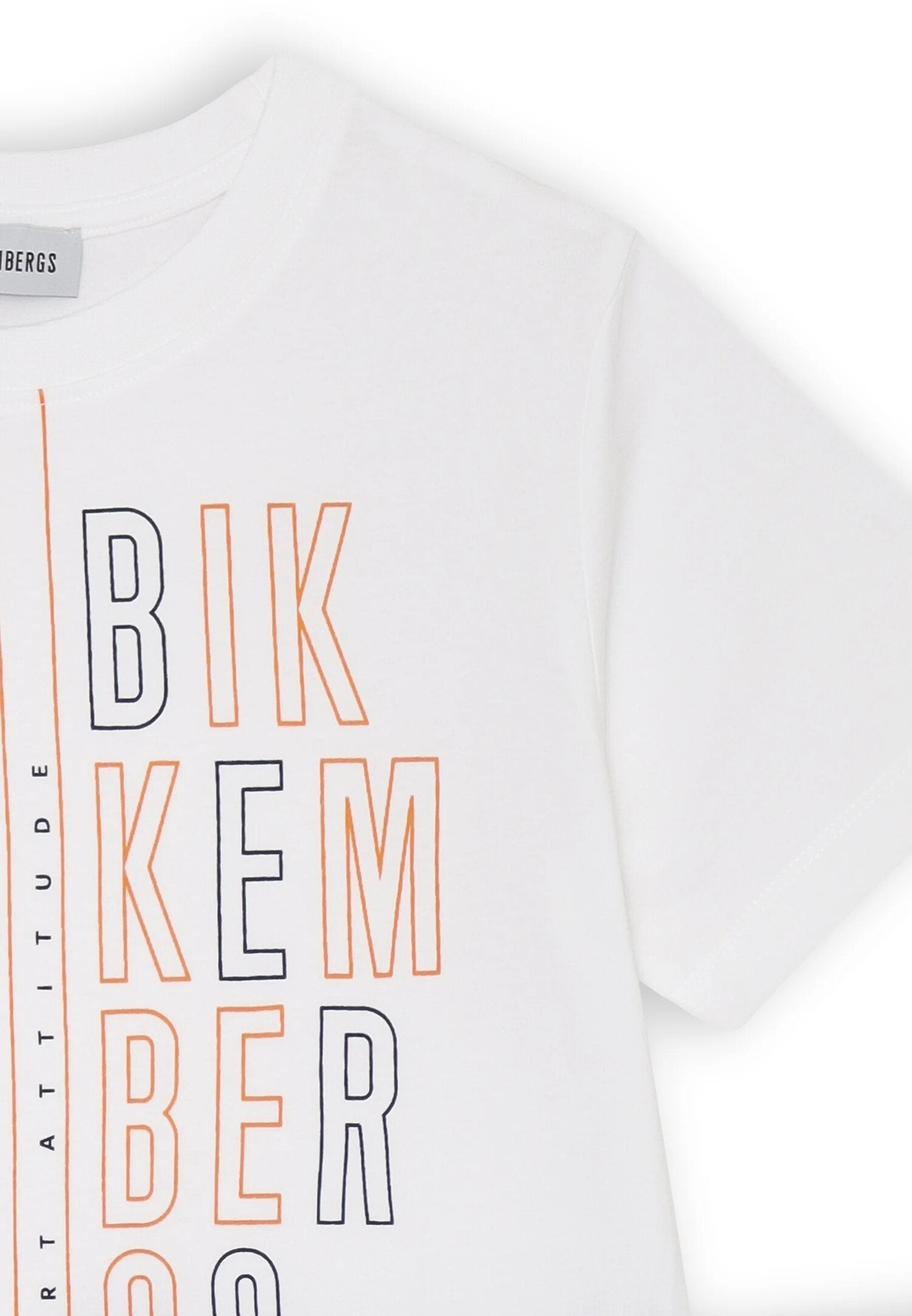 Bikkembergs set children off white t-shirt and blue shorts with print 98 | CammarataMode