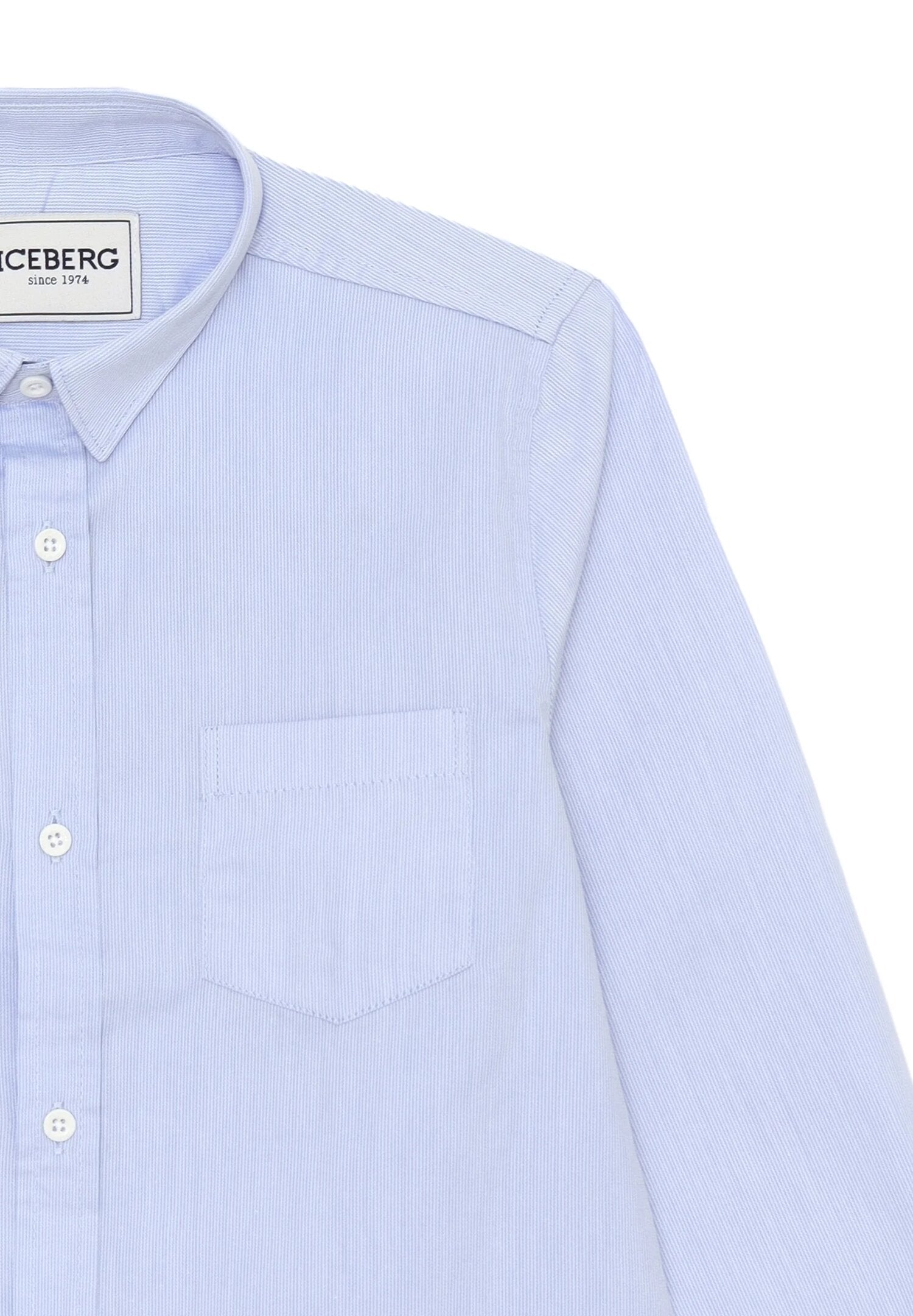 Iceberg Camicia Celeste Bambino In Cotone Maniche Lunghe Stile Elegante AI25