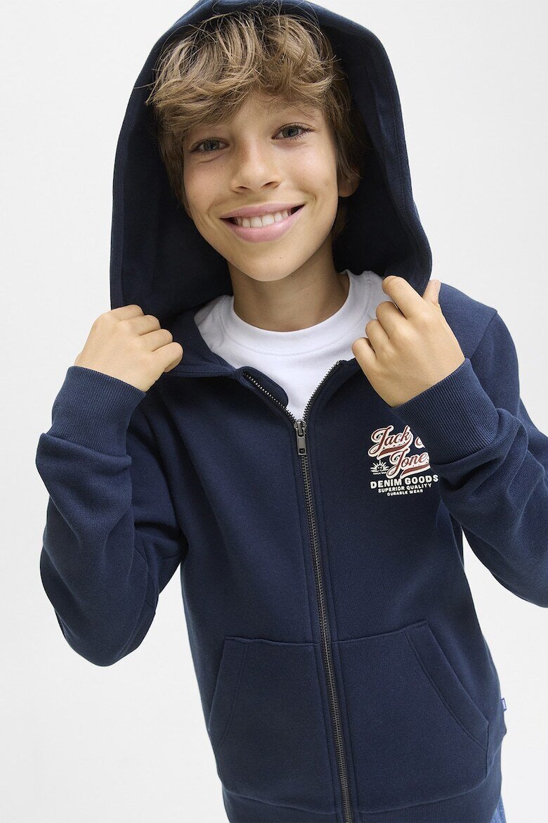 Jack & Jones Junior Felpa Blu Bambino In Cotone Con Zip | Quotidiano AI25 | CammarataMode