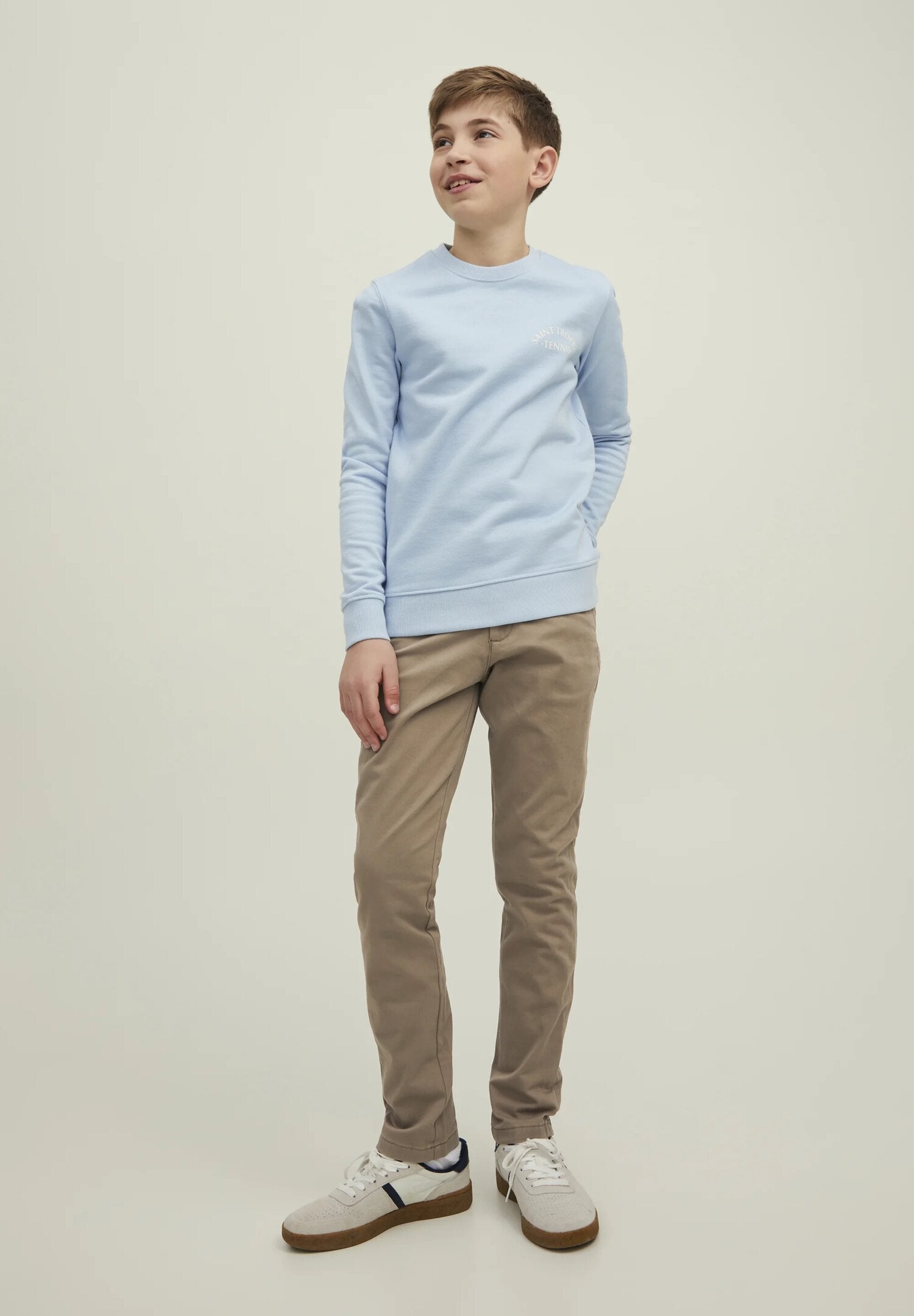 Jack & Jones chino slim fit bambino beige cotone elasticizzato elegante