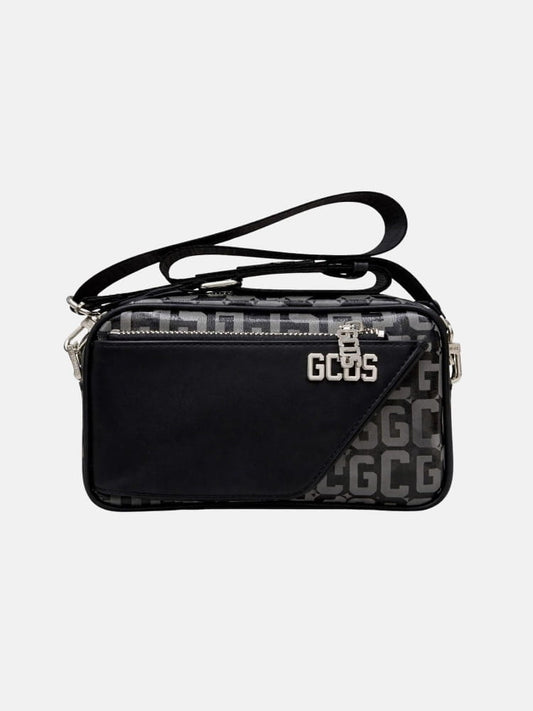 Gcds borsa nera donna logo all over | Misure: 22 x13 x 6 cm