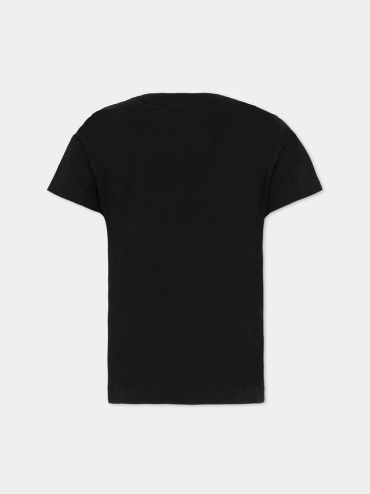 Moschino t-shirt kids/junior in cotone nero con stampa logo Bambino