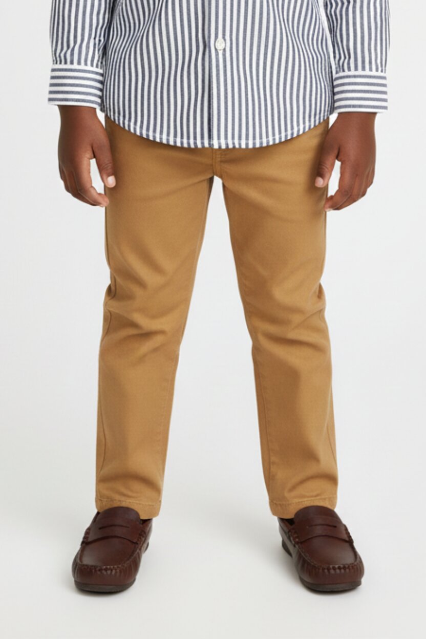 Tommy Hilfiger Pantalone Chino Sabbia Bambino In Cotone Slim Fit Elegante PE26