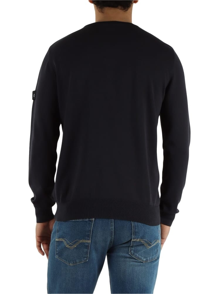 Peuterey maglia blu navy uomo logo sul braccio