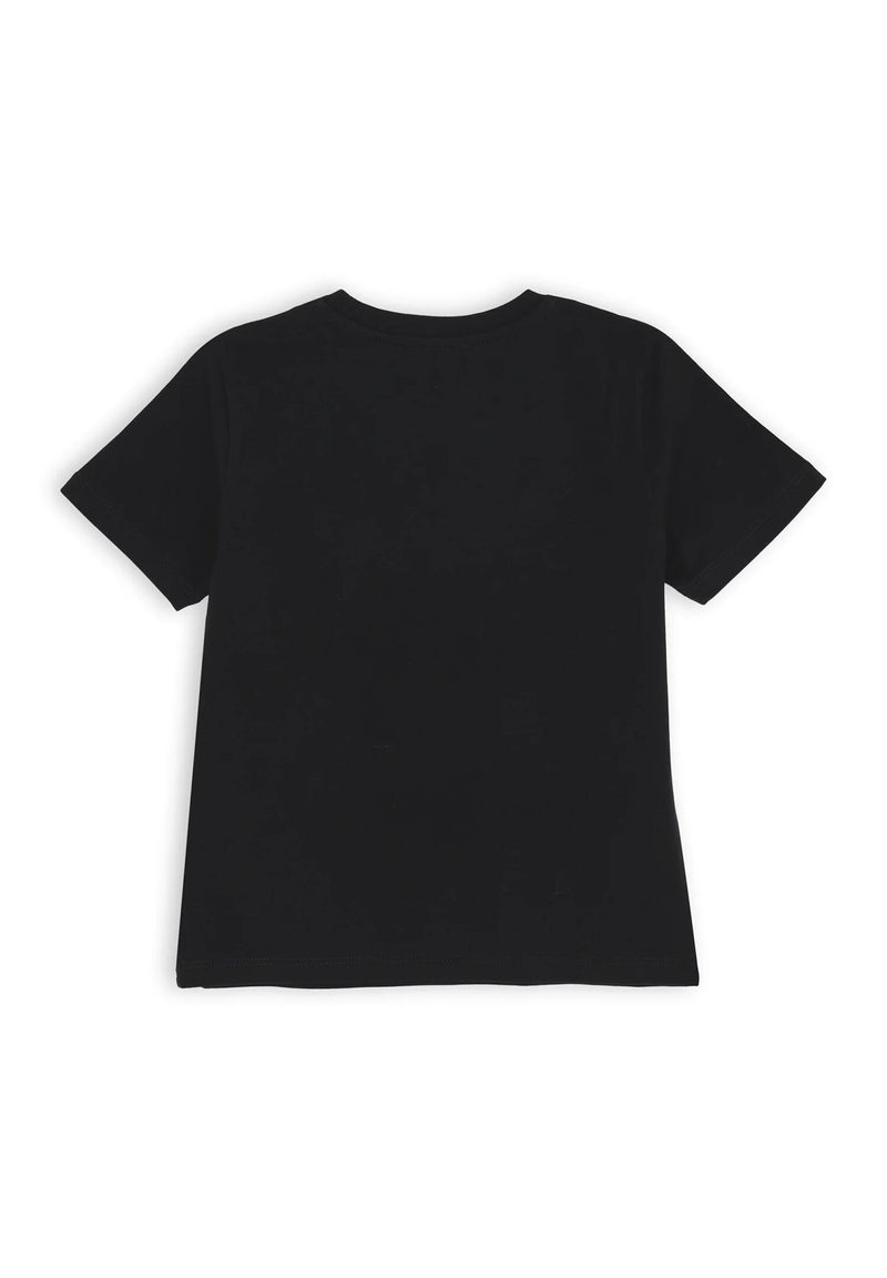 Gaelle Paris - T-shirt nera con strass bambina ragazza - NERO | CammarataMode