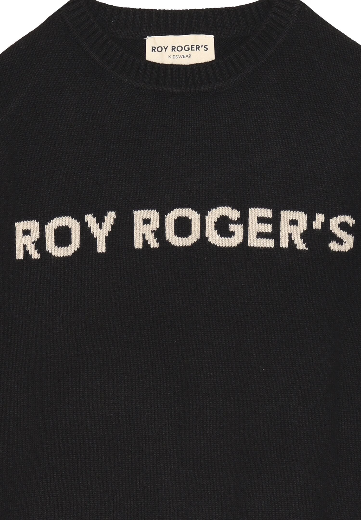 Roy Rogers maglione bambino e ragazzo nero cotone e lana logo | CammarataMode