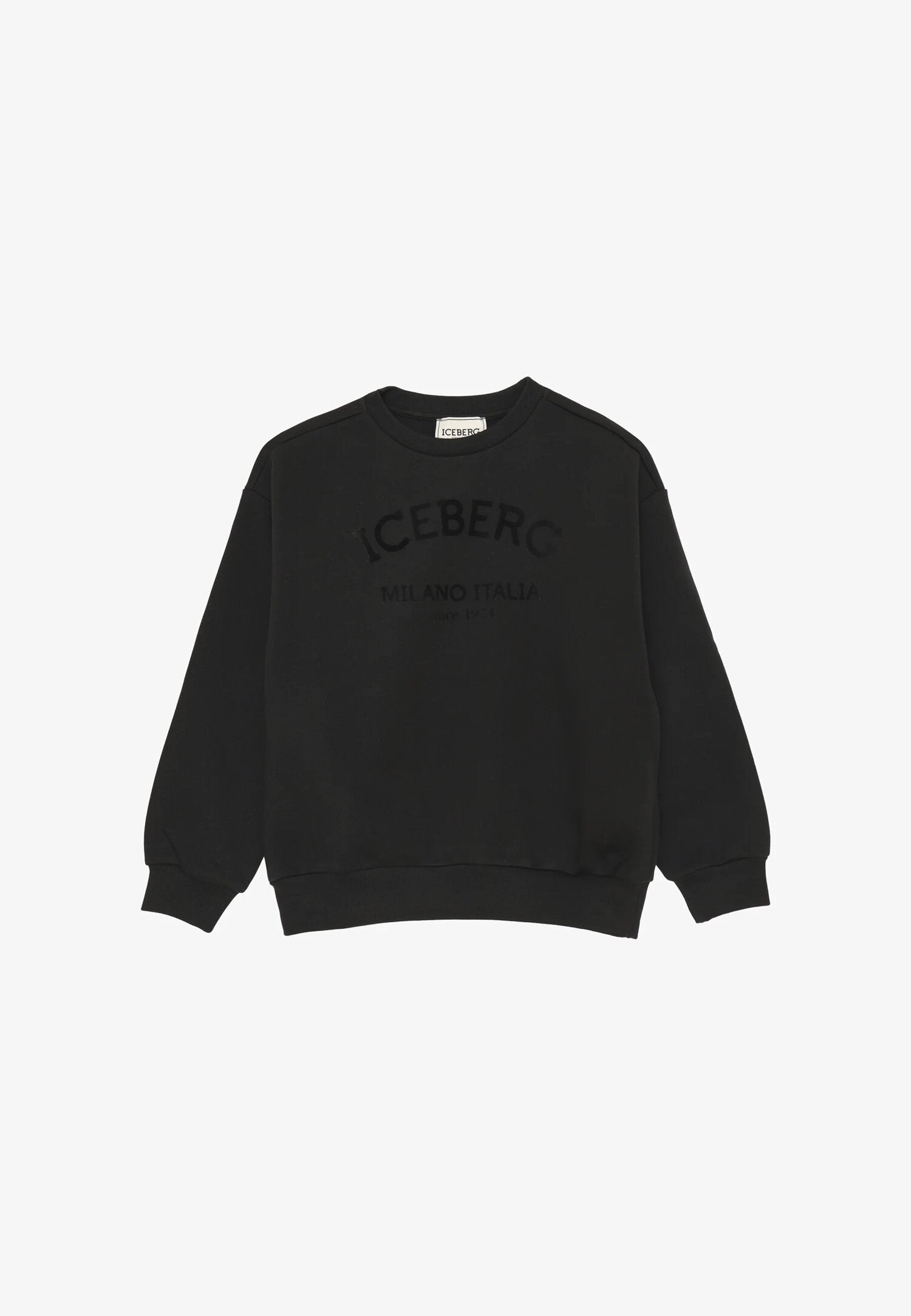 Iceberg Felpa Nera Bambino In Cotone Girocollo | Stile Sportivo AI25 | CammarataMode