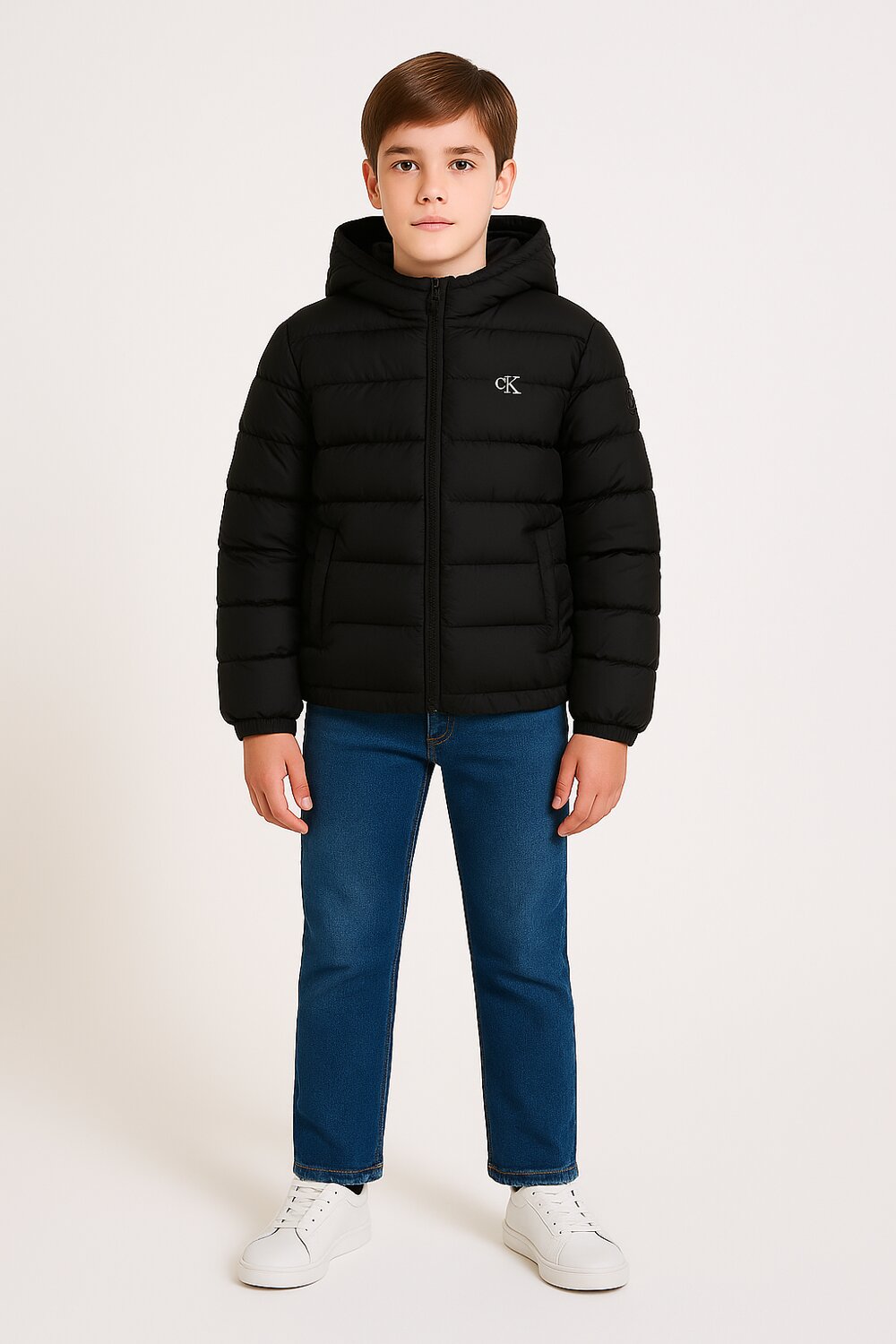 Calvin Klein Giubbotto Nero Bambino In Nylon Piuma D’oca | Sportivo AI25 | CammarataMode