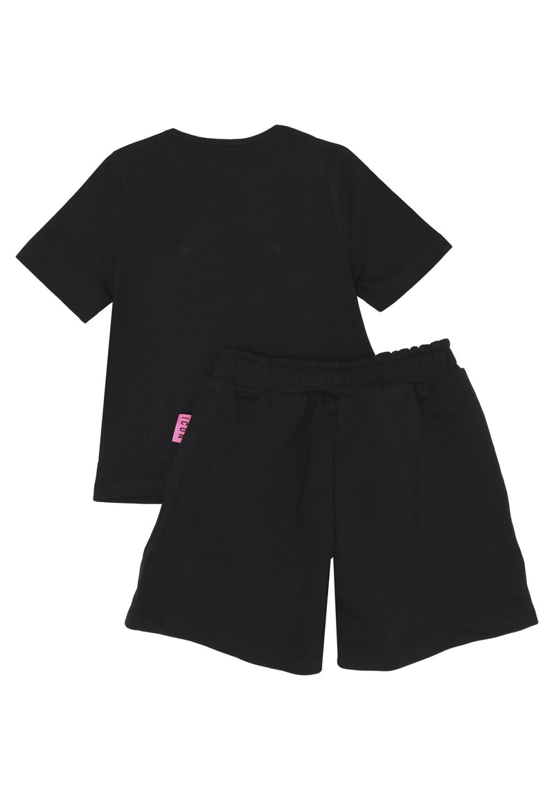 ICON complete black girl 8 16 years porthole t-shirt and iridescent logo - BLACK | CammarataMode