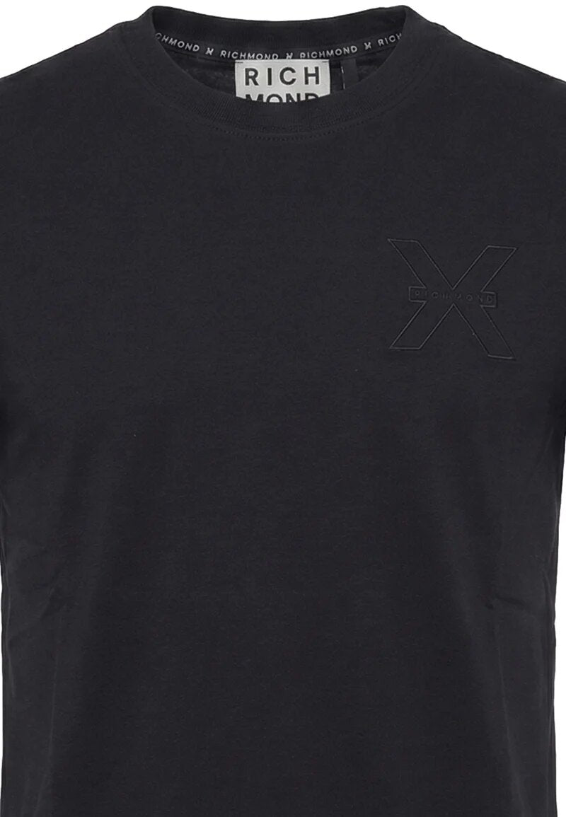 John Richmond Tshirt Nera Con Logo x Uomo UMP26024TS_