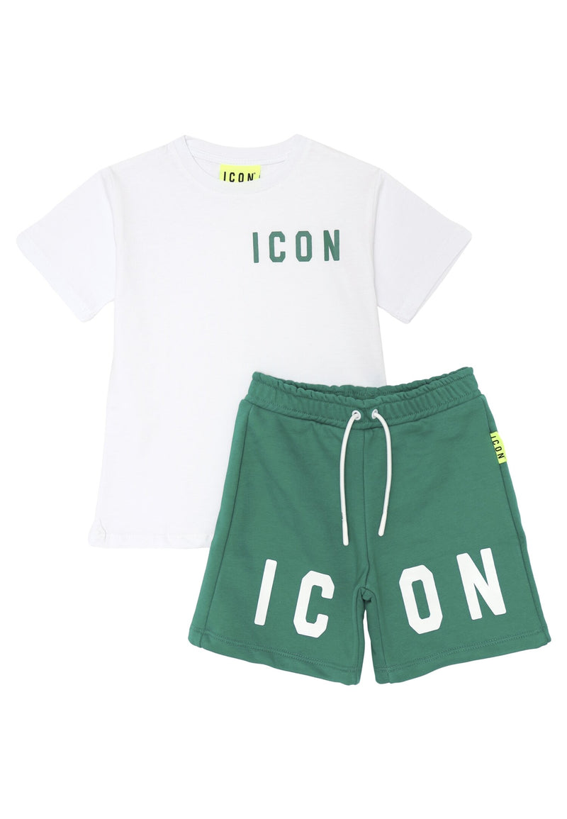 ICON complete green baby 12 months 4 years cotton white print - GREEN | CammarataMode