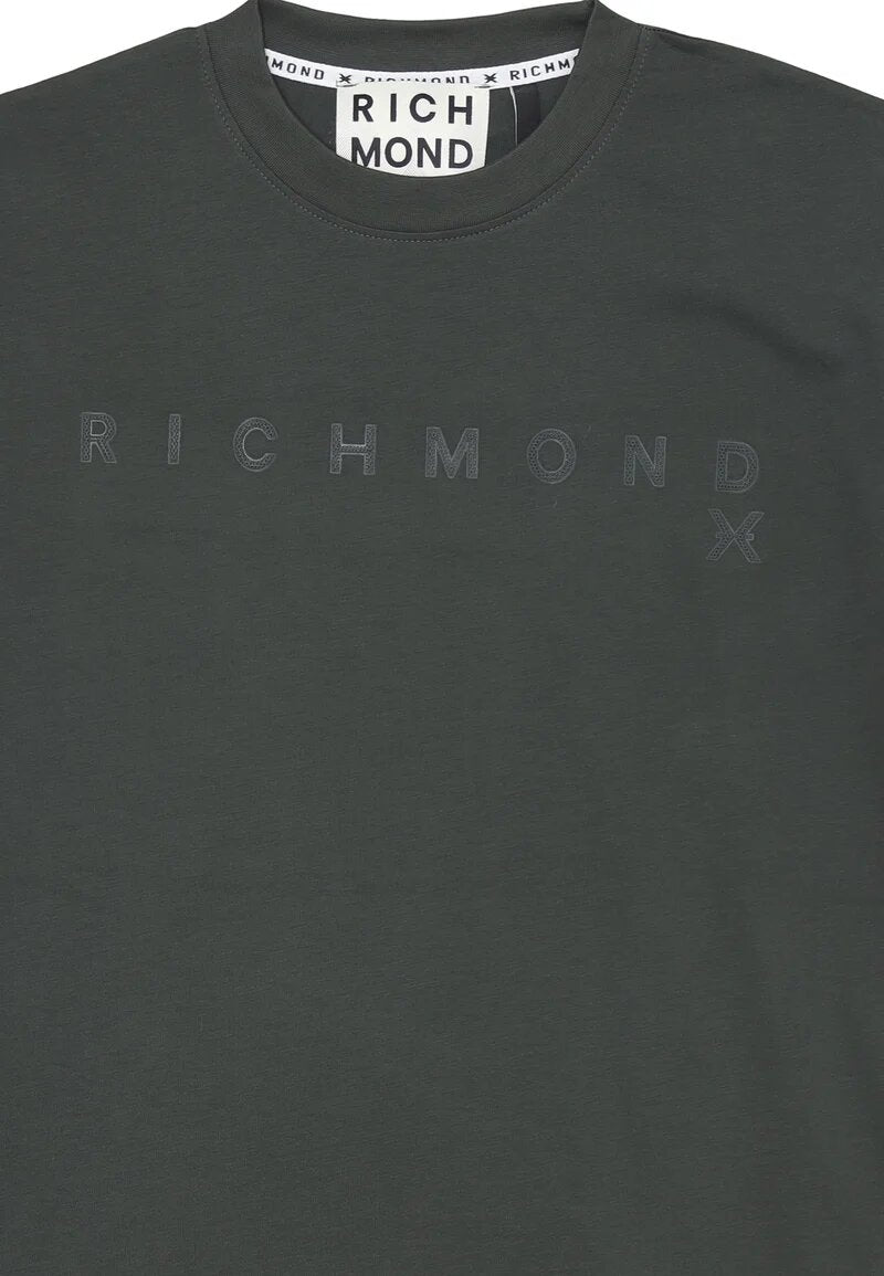 John Richmond t Shirt Verde Uomo Basic In Jersey Maniche Corte Quotidiano AI25