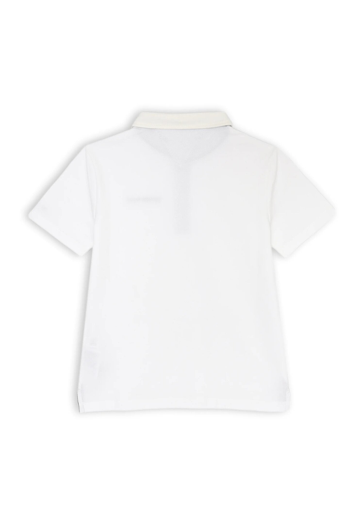Polo bianca bambino Tommy Hilfiger con colletto panna e ricamo | CammarataMode