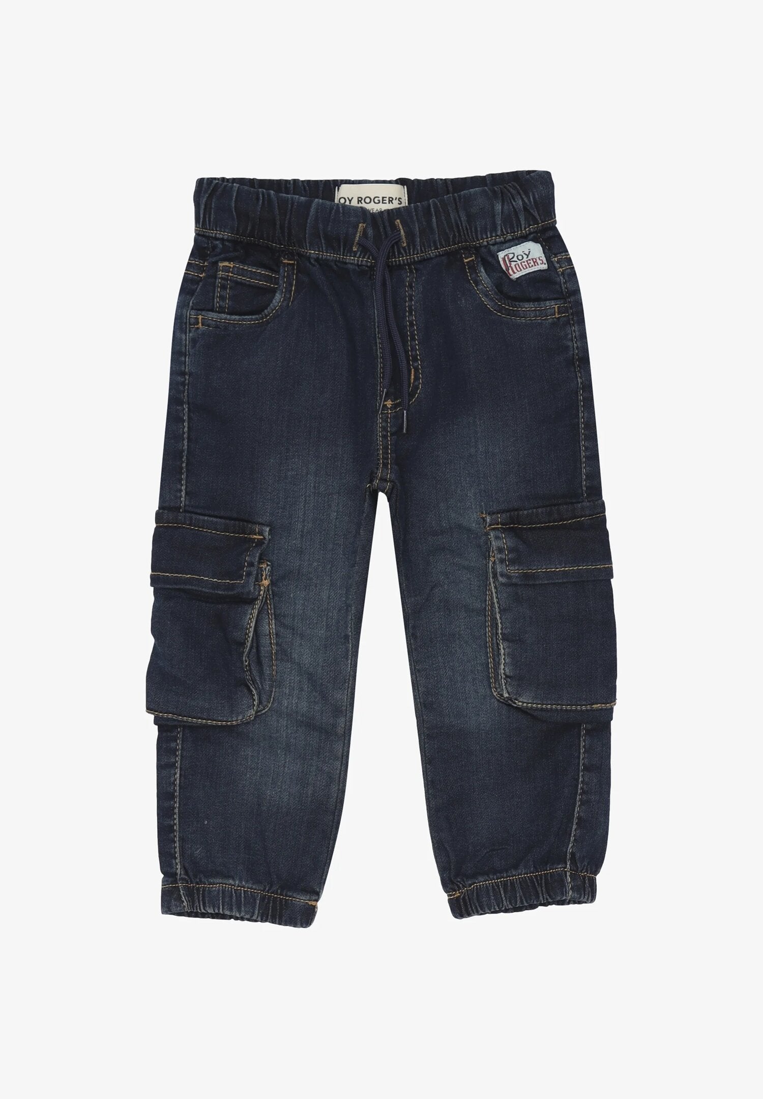 Roy Rogers jeans neonato 3-36 mesi denim blu cargo elastico | CammarataMode