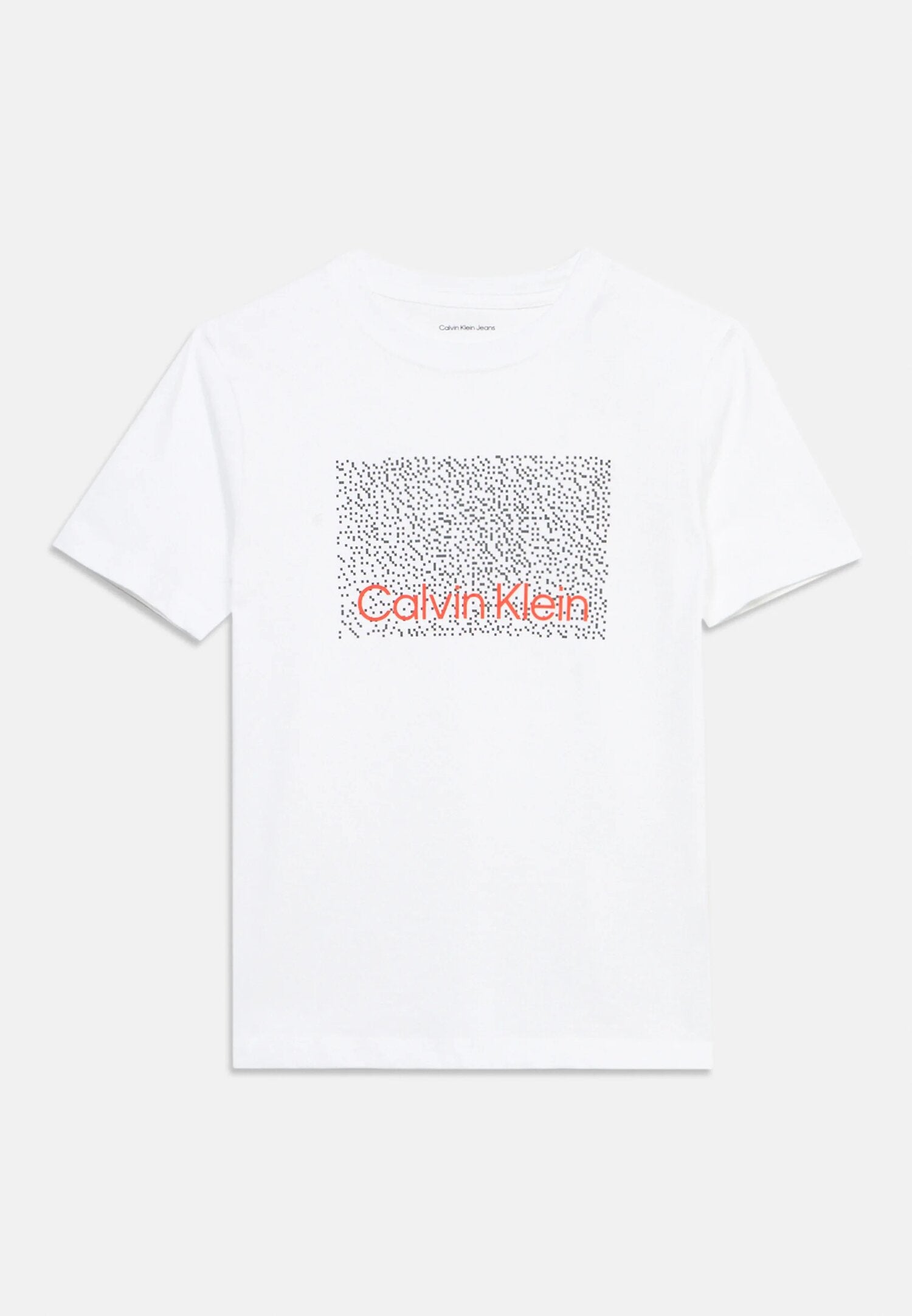 Calvin Klein Tshirt Bianca Con Logo Pixel Bambino LVCKSJA04BYAF_