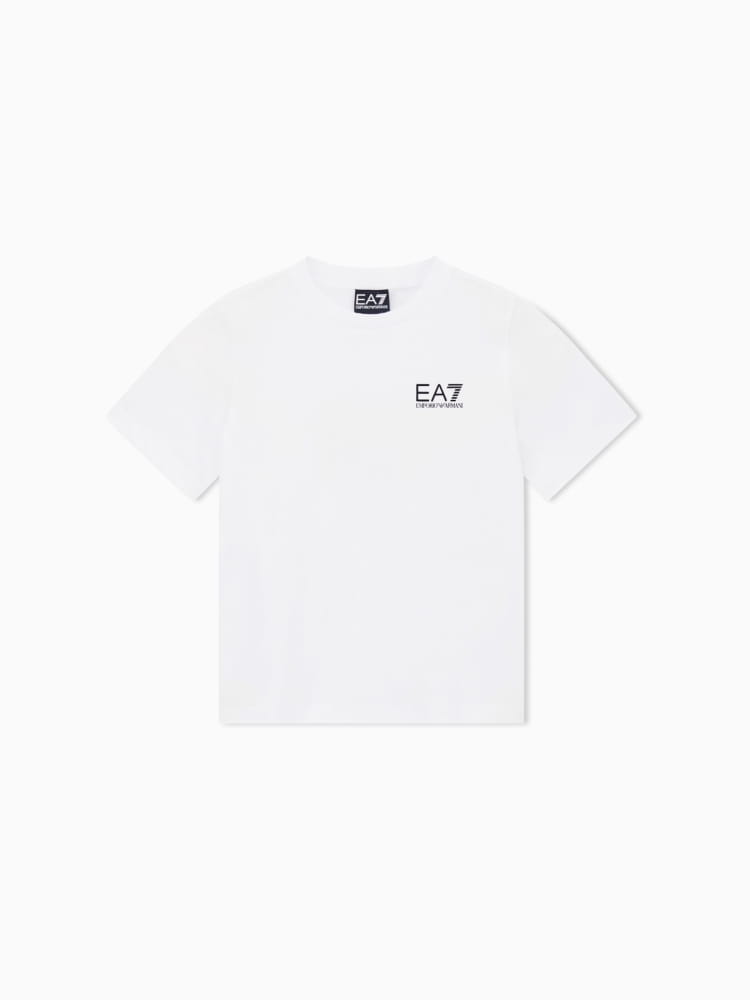 Emporio Armani t-shirt kids/junior in cotone bianco con micro logo
