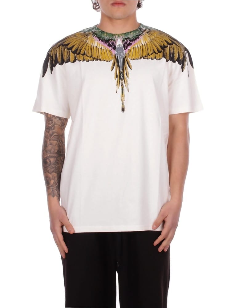 County Of Milan marcelo burlon t-shirt in jersey di cotone bianco con stampa ali Uomo