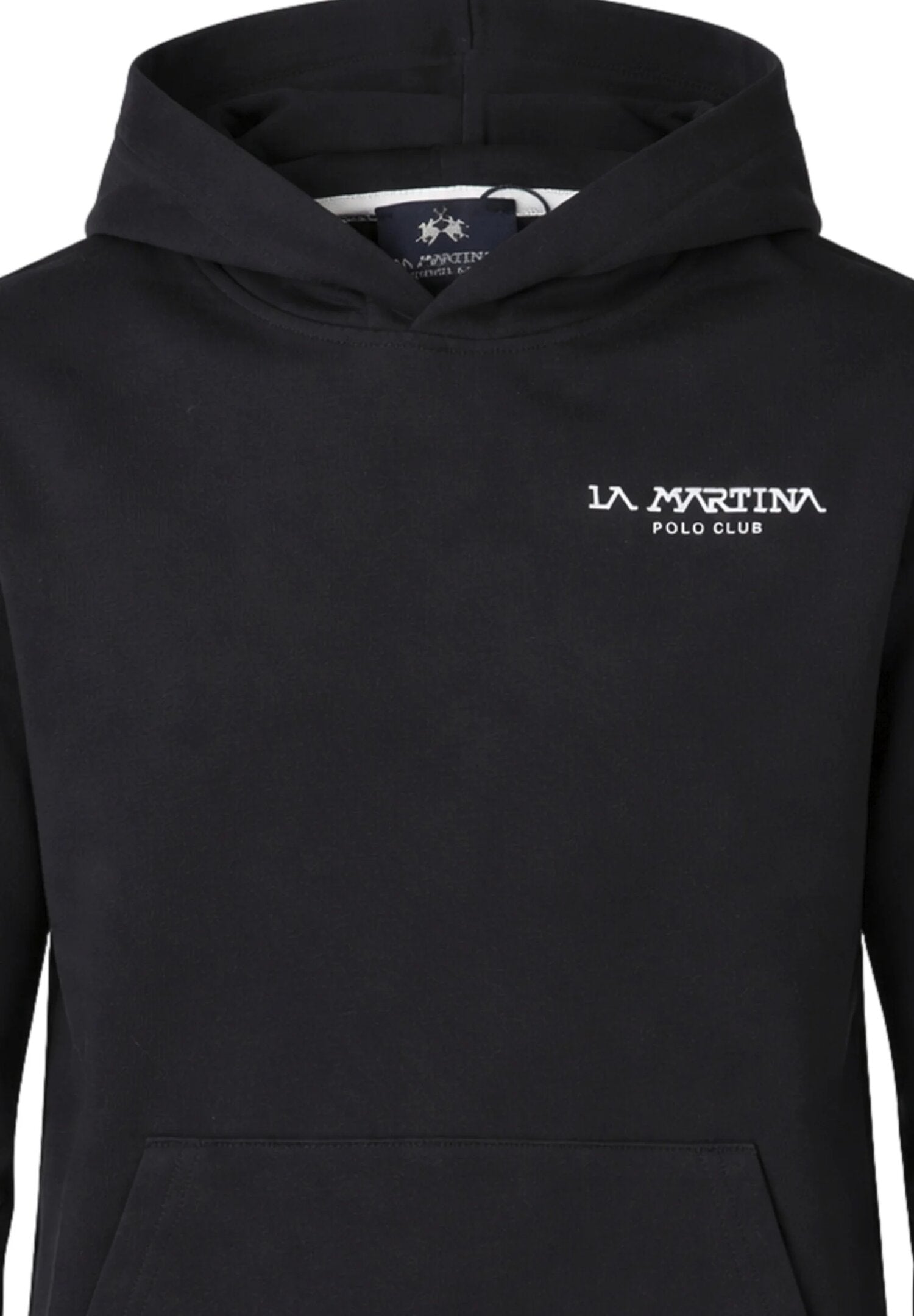 La Martina Felpa Con Cappuccio Blu e Logo Piccolo Bambino MAB0021_