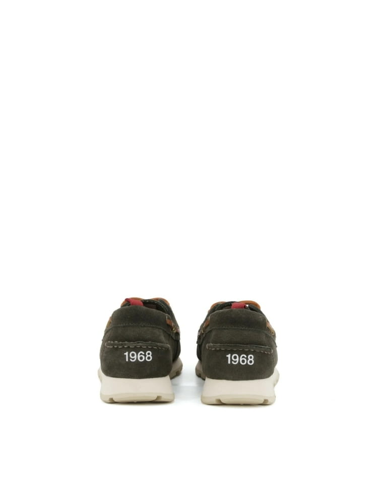 Sun68 scarpe verde militare uomo mocassino mini logo