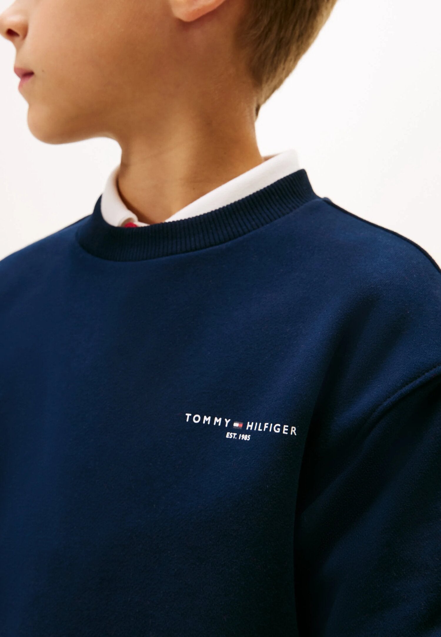 Tommy Hilfiger Felpa Blu Neonato In Cotone Girocollo Sportivo AI25