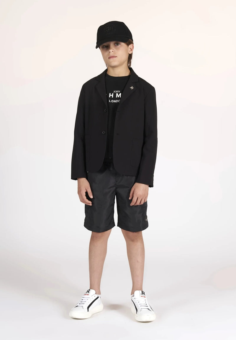 Richmond Kids Black Elegant Single Breasted Slim Fit Jacket - BLACK | CammarataMode
