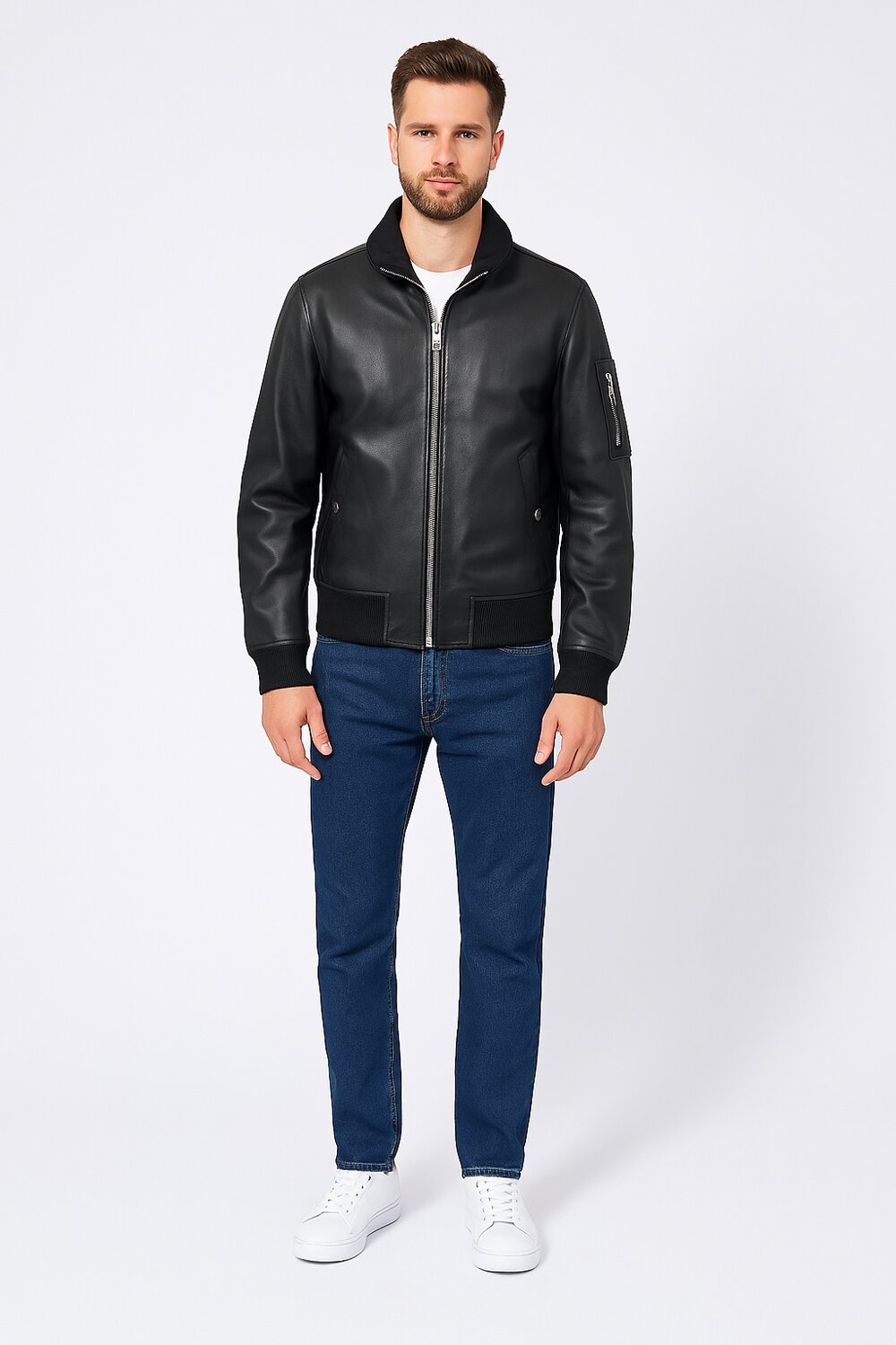 JOHN RICHMOND – Giubbotto Bomber Uomo in Pelle – Black