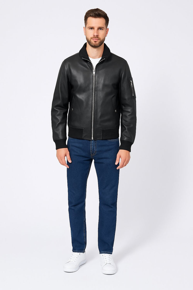 JOHN RICHMOND – Giubbotto Bomber Uomo in Pelle – Black - NERO | CammarataMode