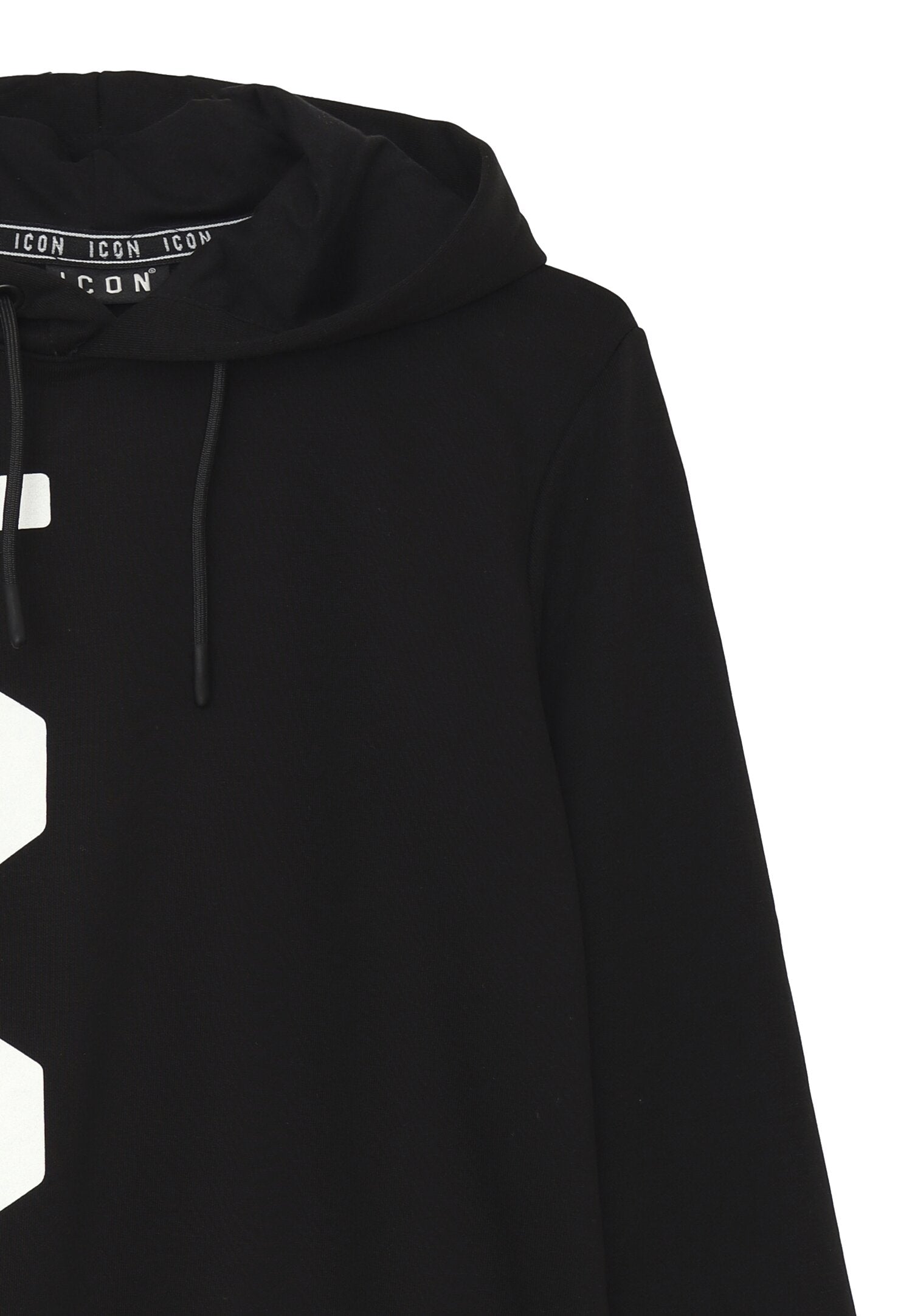 Icon Felpa Nero Bambino In Cotone Con Cappuccio Scuola AI25