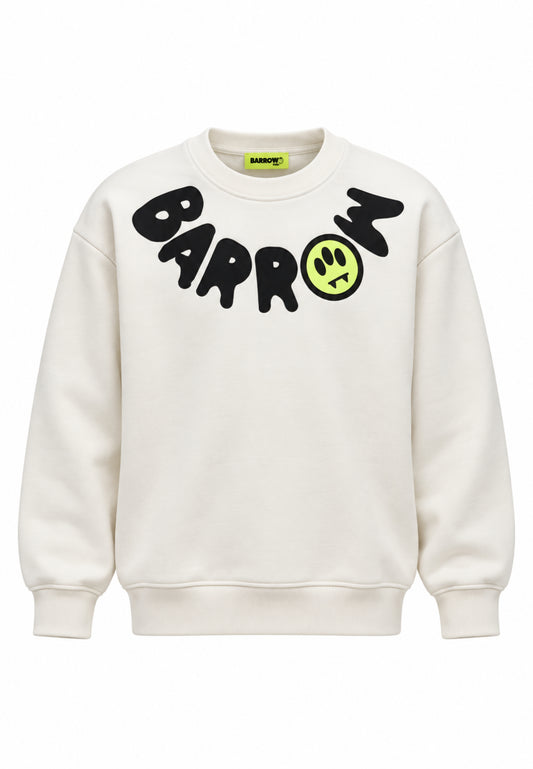 BARROW Felpa PANNA GIROCOLLO CON LOGO Bambini e ragazzi F6BKJUSW039.PANNA_