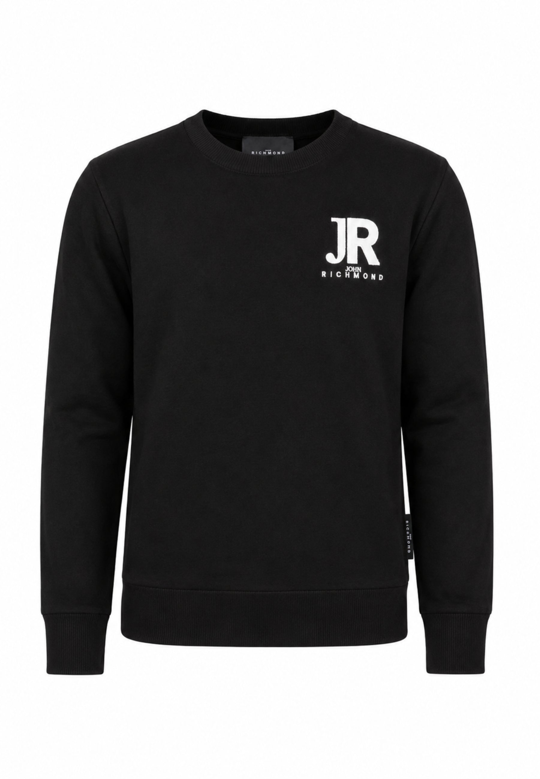 John Richmond maglia nera con logo JR sul petto Bambini e ragazzi rba26168ma.ne_