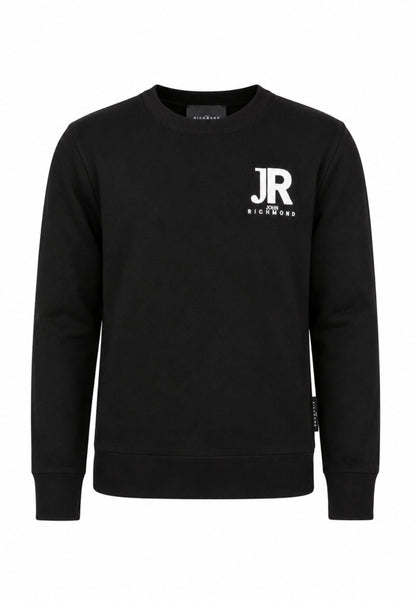 John Richmond maglia nera con logo JR sul petto Bambini e ragazzi rba26168ma.ne_