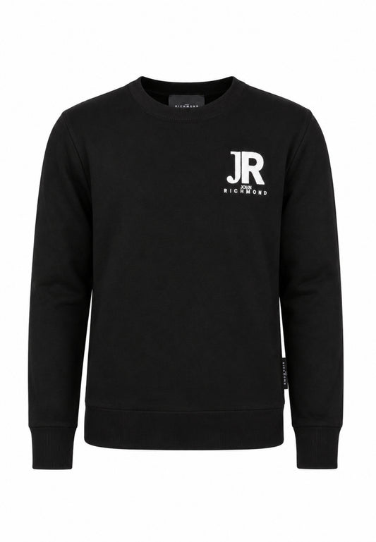 John Richmond maglia nera con logo JR sul petto Bambini e ragazzi rba26168ma.ne_
