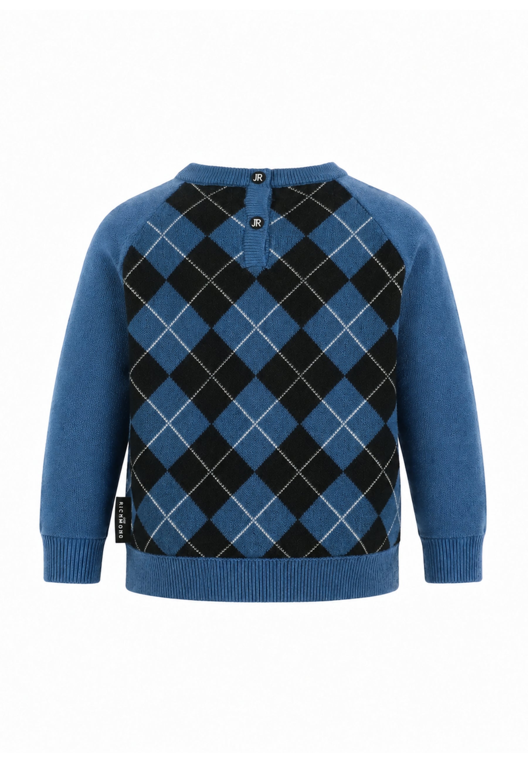 John Richmond MagliONE ROYAL A QUADRI CON LOGO JR RICAMATO Bambini e ragazzi ria26120ma.royal_