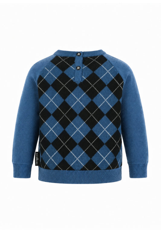 John Richmond MagliONE ROYAL A QUADRI CON LOGO JR RICAMATO Bambini e ragazzi ria26120ma.royal_
