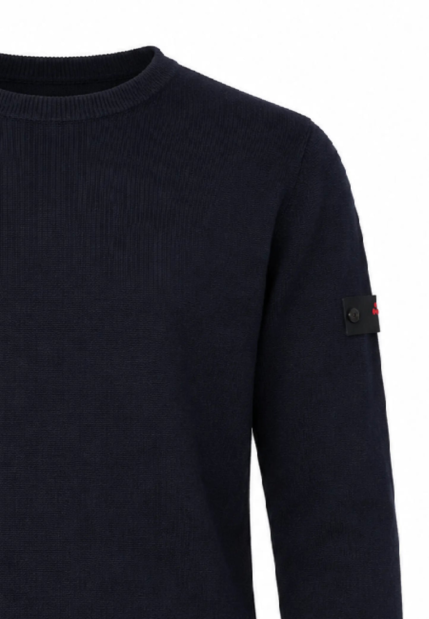 Peuterey MAGLIONE BLU IN LANA RASATA GIROCOLLO CON LOGO APPLICATO Bambini e ragazzi EXMOOR07KID.BLU_