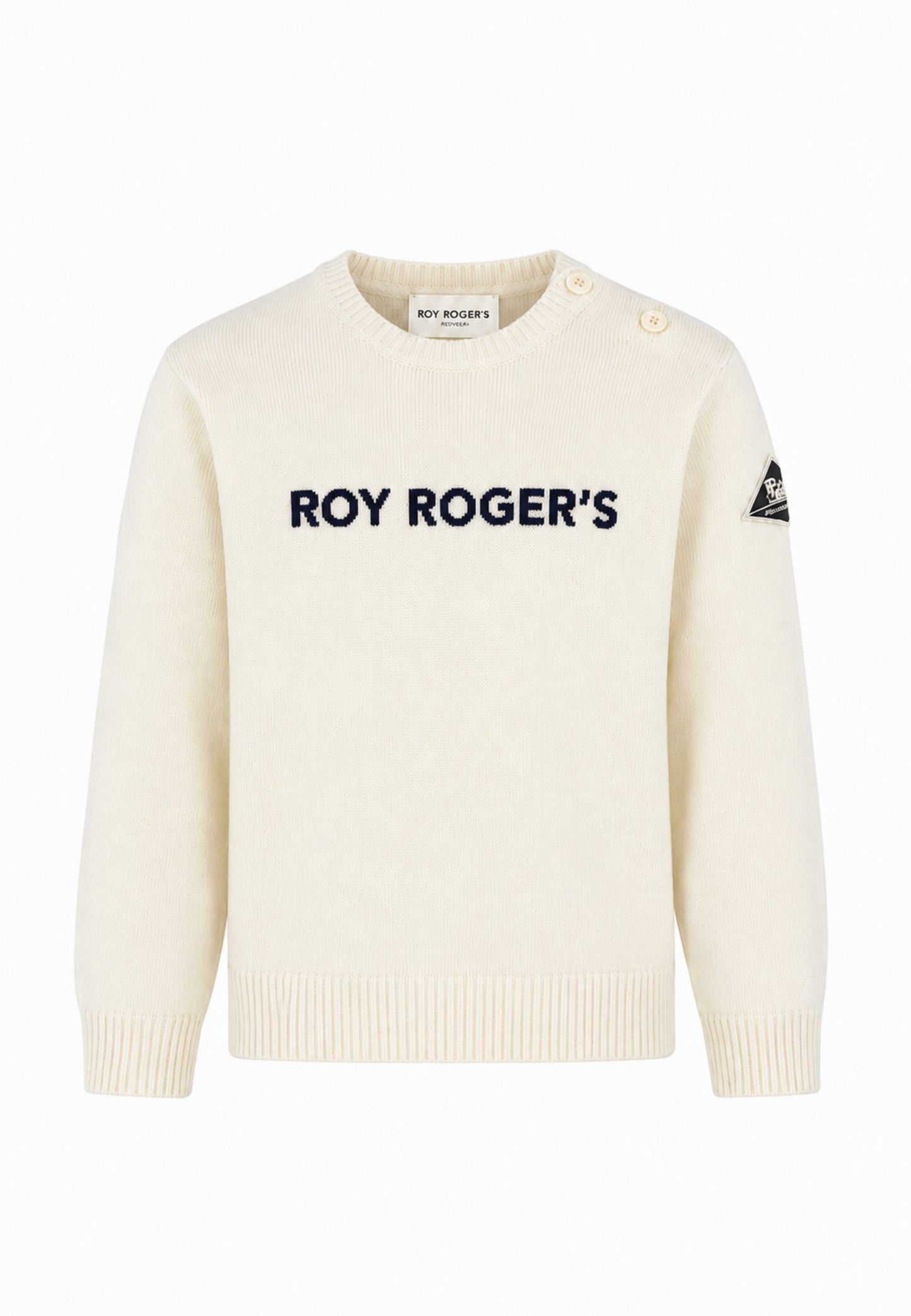 Roy Roger's maglia PANNA CON LOGO CENTRALE RICAAMTO Bambini e ragazzi rh116/00.panna_