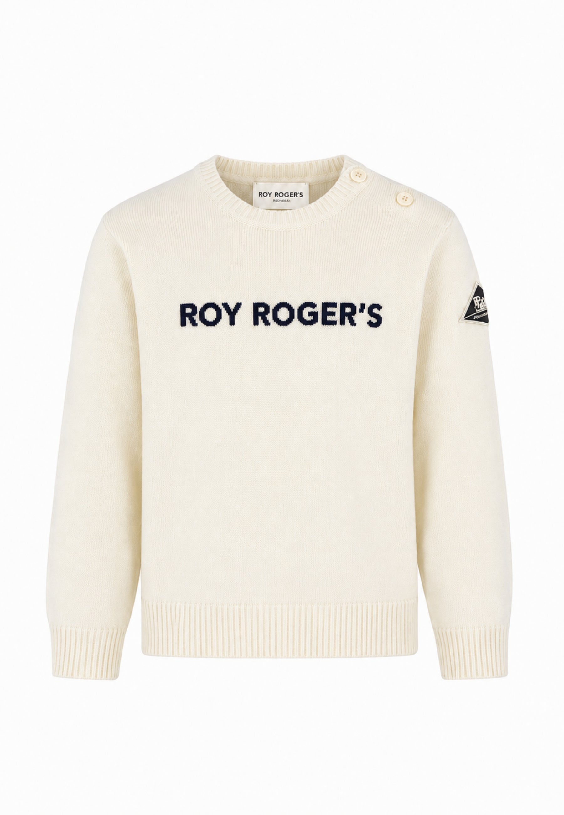 Roy Roger's maglia PANNA CON LOGO CENTRALE RICAAMTO Bambini e ragazzi rh116/00.panna_