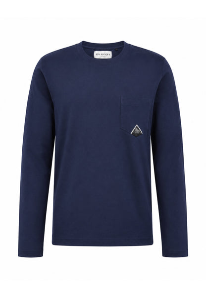 Roy Roger's tshirt BLU A MANICHE LUNGHE CON TASCHINO Bambini e ragazzi rz488/00.blu_