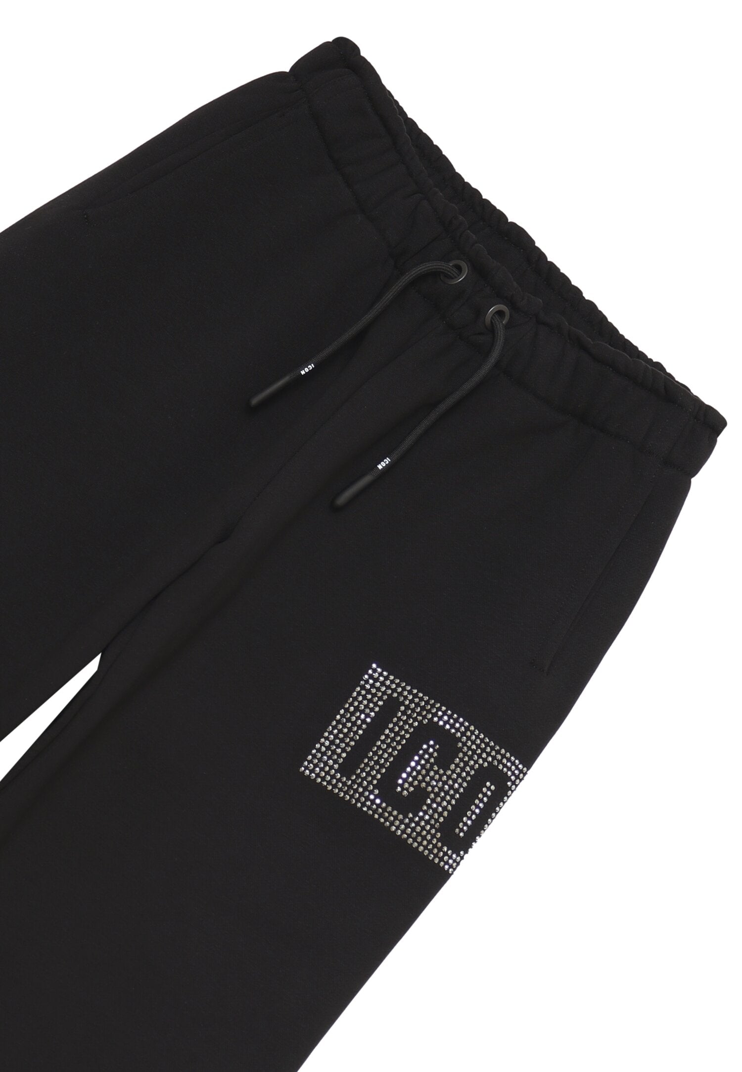 Icon Pantalone nero Bambina In Cotone Vita Regolabile Sportivo AI25