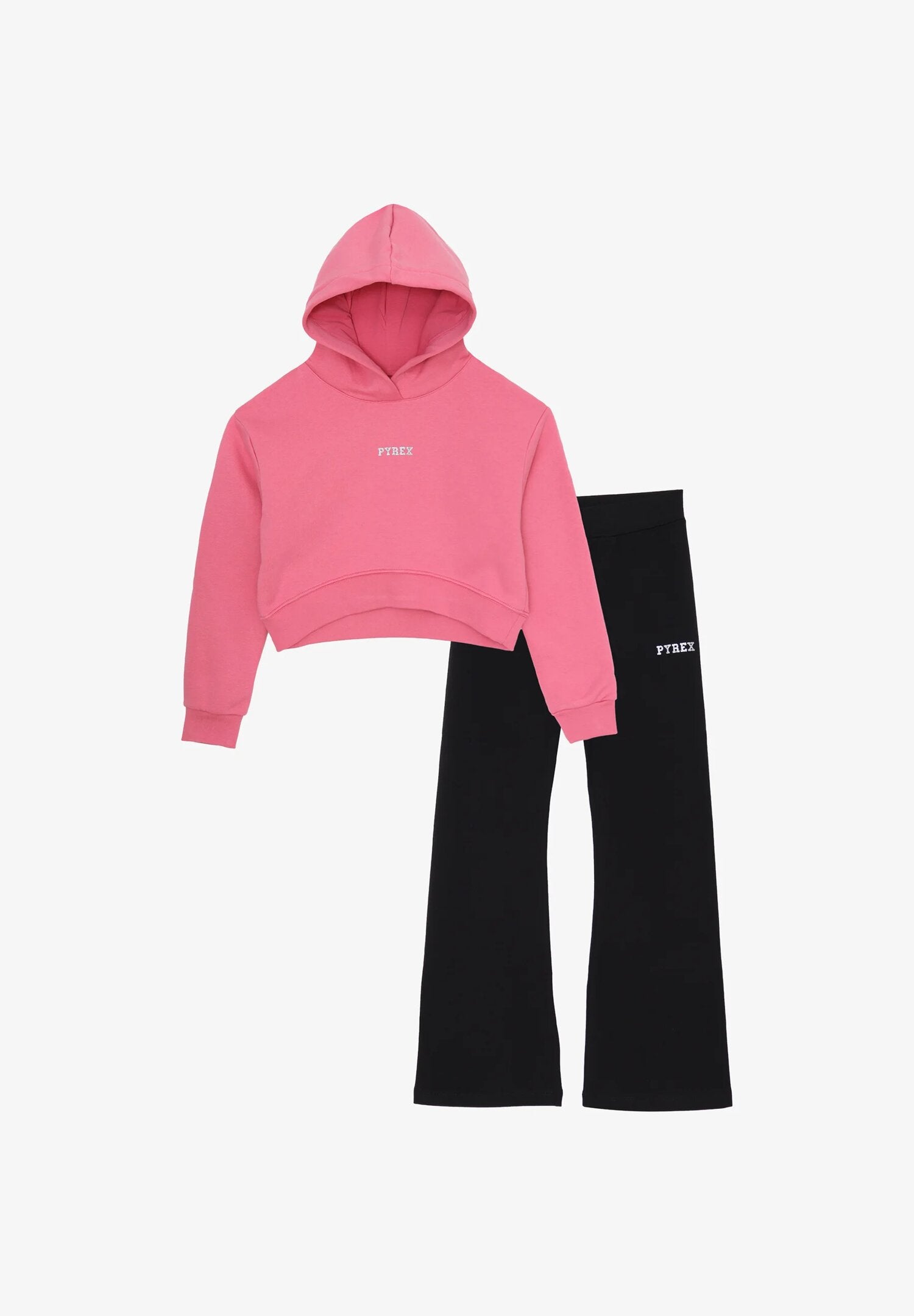 Pyrex Completo Fuxia Bambina In Cotone Con Cappuccio Sportivo AI25