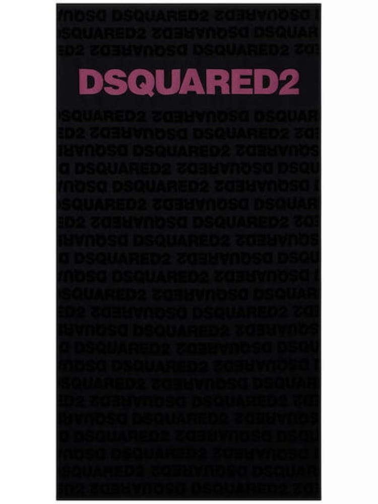 Dsquared2 telo mare nero rosa donna maxi logo