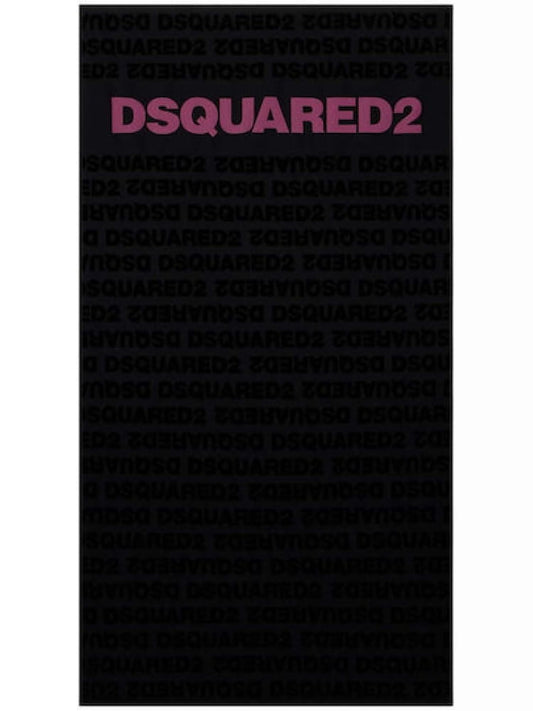Dsquared2 telo mare nero rosa donna maxi logo