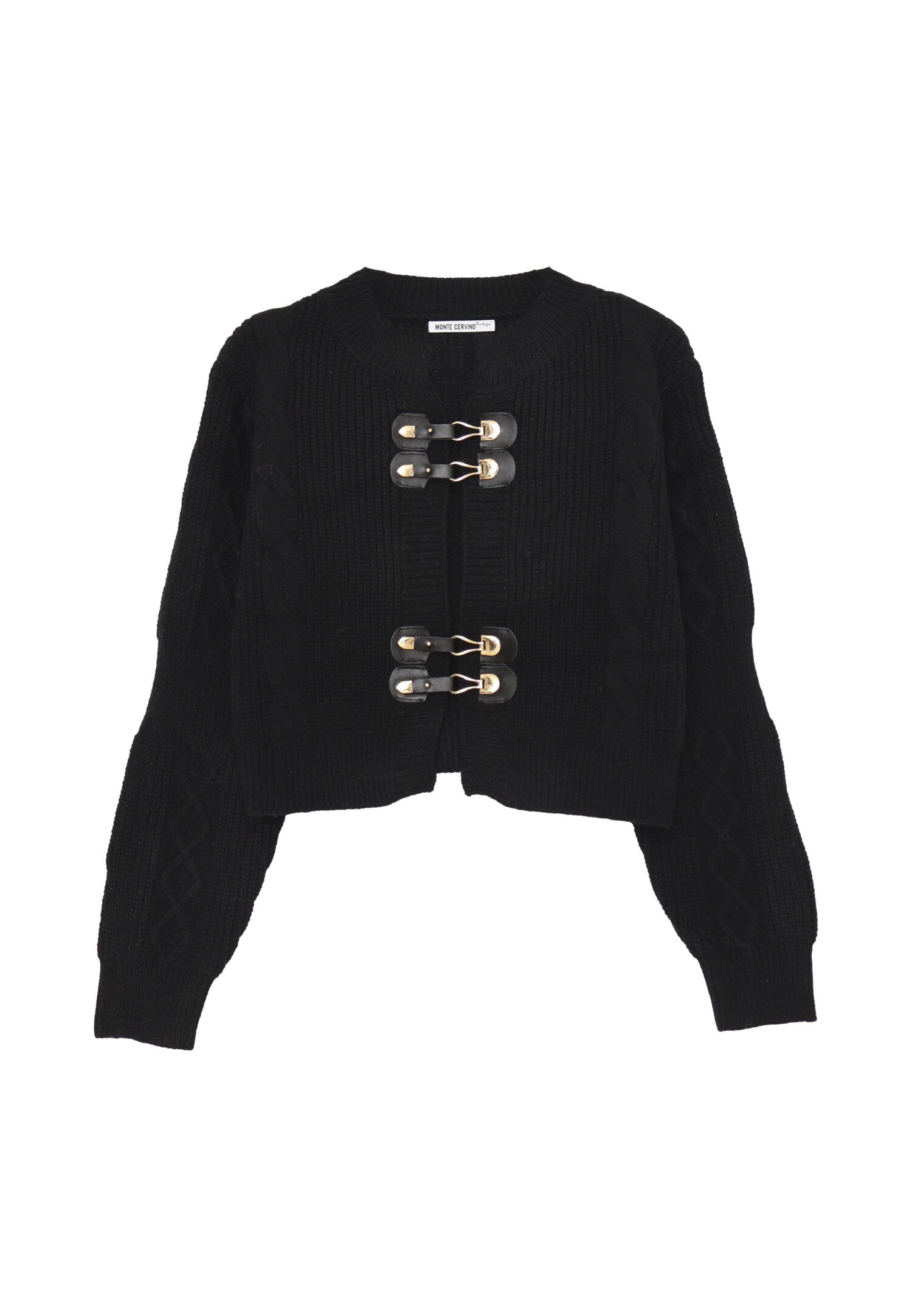 Monte Cervino Maglione Nero Donna In Lana Girocollo Elegante AI25