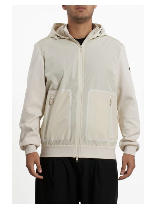 Peuterey giubbotto crema uomo mini logo